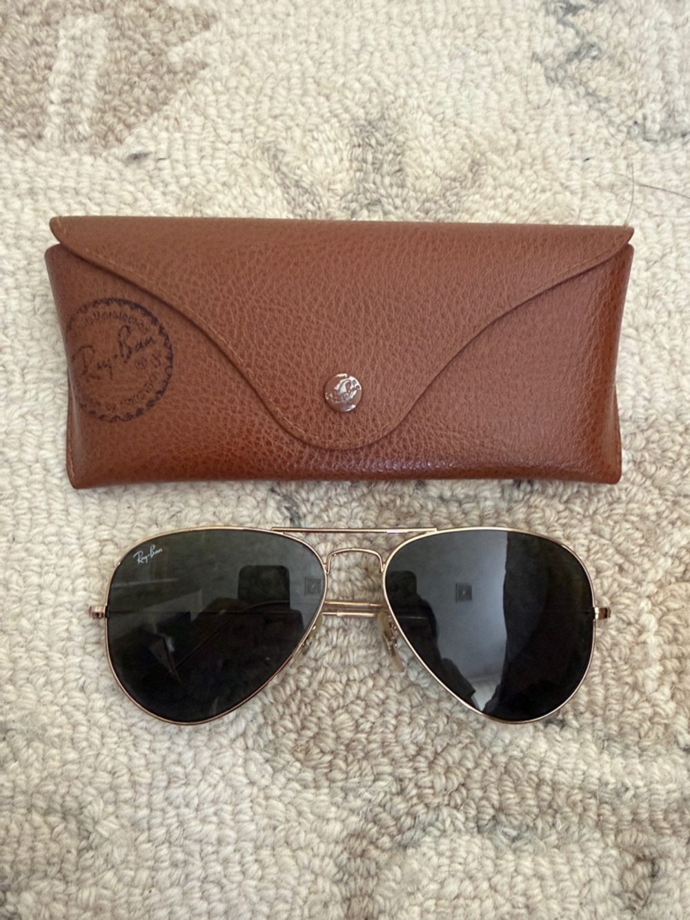 Ray-Ban Aviator Sunglasses in Gold Frame with Black Lenses